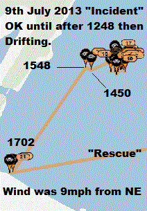 Spot track on 9th July 2013