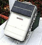 SPOT tracker in a Pele box with small solar panel on outside