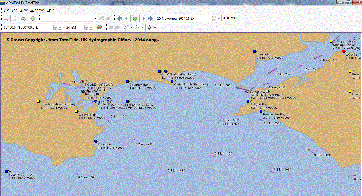 tidal current on Saturday 15th November 2014