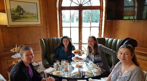 Michelle, Samantha, June, and Saskia in Yately